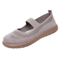 thumbnail image 1 of Dweltoz Mary Jane Ballet Flats for Women Slip on Box Flats Comfy Soft Business Low Heel Dress Shoes,Light Brown 38, 1 of 6