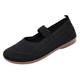 thumbnail image 1 of Dweltoz Mary Jane Ballet Flats for Women Slip on Wide Toe Mary Jane Flats Comfort Breathable Office Low Heel Shoes,Black 38, 1 of 6