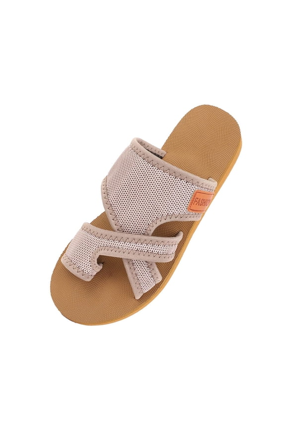 Mesh Sandals for Women Orthopedic Bunion Wide Width Comfort Sandals Beach Breathable Arch Support Open Toe Shoes,Khaki 42