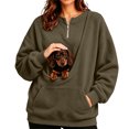 thumbnail image 1 of Dweltoz Pet Pouch Sweatshirts Cat Pouch Sweatshirt Kangaroo Pouch Pet Care Long Sleeve Zip up Pullovers Mom Dog Carrier Tops Home Daily Walks Tops,Brown S, 1 of 5
