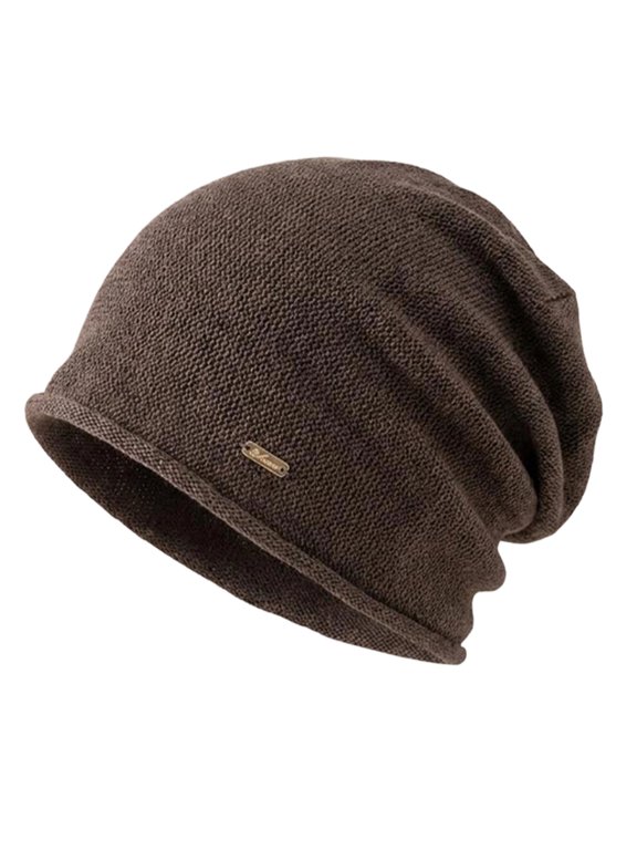 Unisex Solid Slouchy Knit Beanie Hat Soft Lightweight Warm Slouch Knitted Skull Cap Casual Fall Winter Outdoor Ski Beanies for Men Women,Coffee