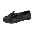 thumbnail image 1 of Dweltoz Women's Leather Loafers Business Casual Comfortable Boat Shoes Lightweight Slip on Classic Dressy Shoes,Black 36, 1 of 9