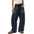 thumbnail interactive-video image 1 of Trendy Queen Women's Baggy Wide Leg Sweatpants - Comfy Palazzo Joggers With Pockets 1 of 5