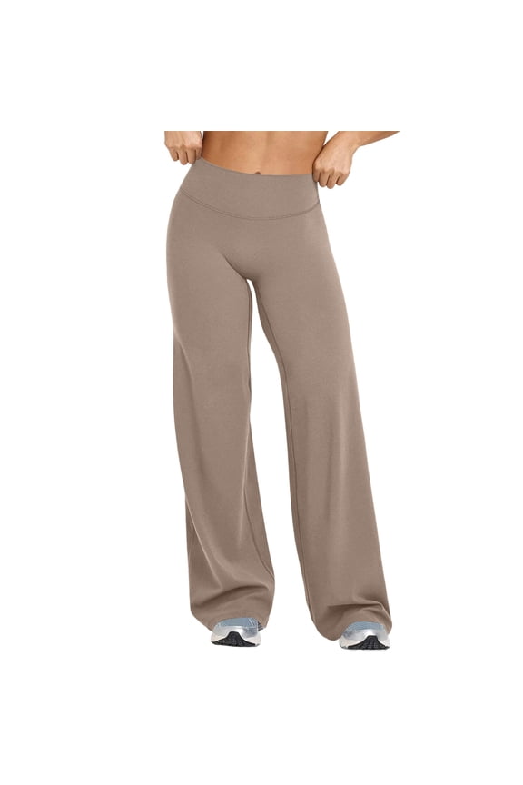 Workout Butt Lifting Leggings for Women Scrunch Tummy Control Yoga Pants Solid Color High Waisted Workout Leggings No Front Seam Fitness Booty Tights,Beige M