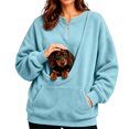 thumbnail image 1 of Dweltoz Cat Hoodie with Pouch Dog Cat Pouch Sweatshirt with Large Pockets Long Sleeve Drawstring Pet Carrier Pullover Mom Dog Carrier Hoodie Winter Warm Comfy Sweatshirts,Gray M, 1 of 5