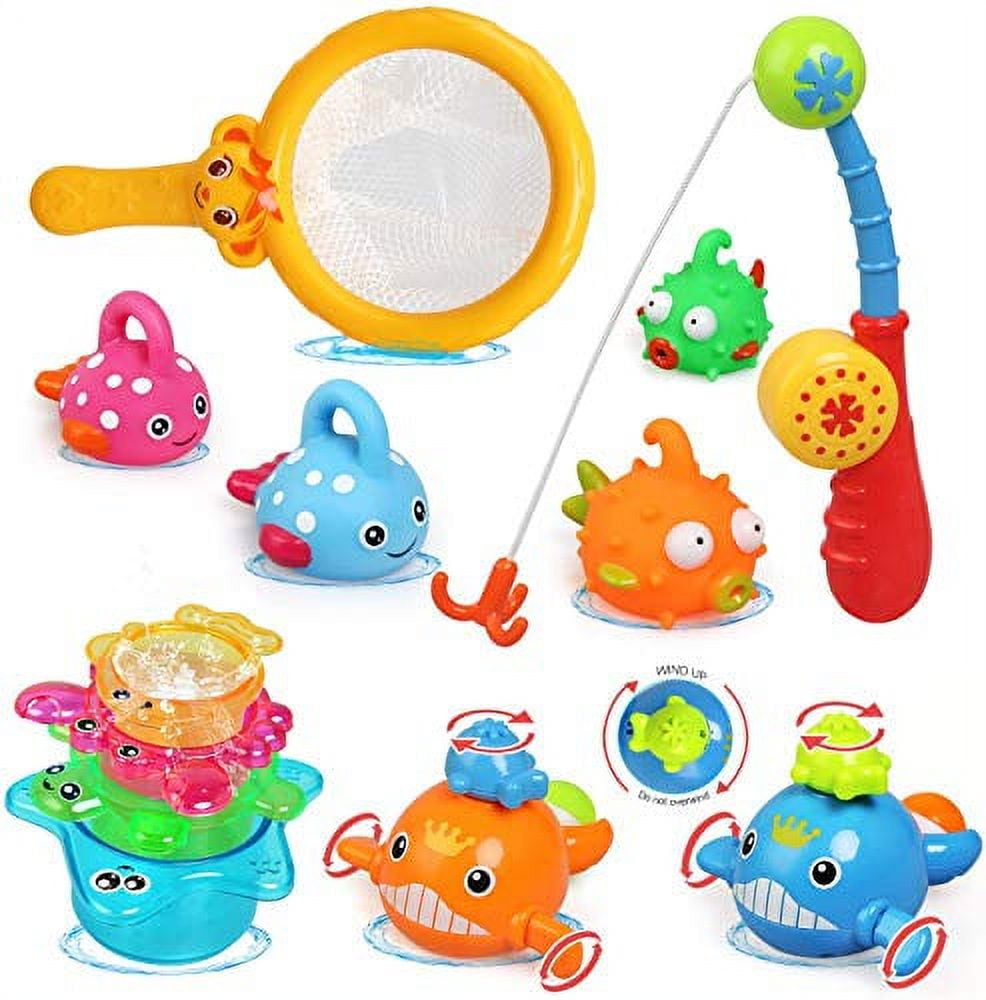 Baby Bath Toys Fishing Games Kids Bathtub Toys for Toddler 1-3 2-4 Fun  Shower Bath Time Mold Free Water Pool Toys Easter Basket Stuffer Birthday  Gift