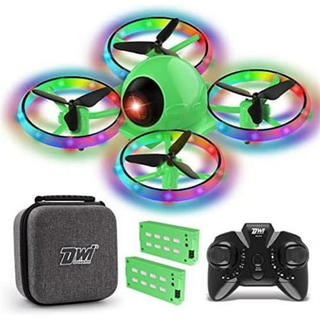 Dwi Dowellin NC23809 6.3 in. 10-Minutes Long Flight Time Mini Drone for Kids with Blinking Light - Green