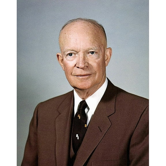 Dwight D. Eisenhower Presidential Portrait - Style A - 24x36 Inch Laminated Poster - Stunning Detail and Bold Colors