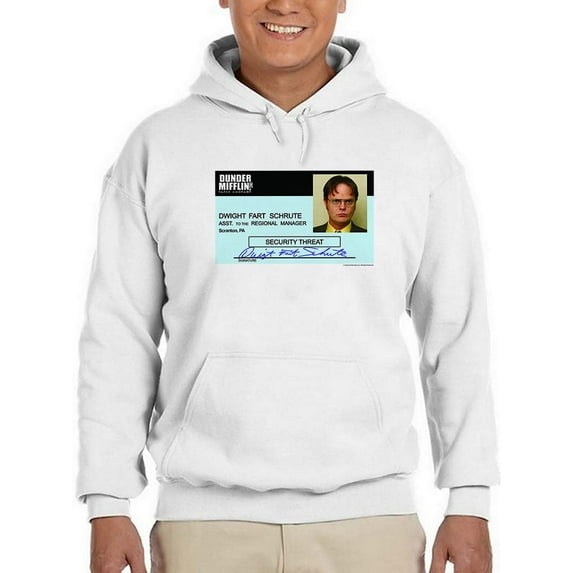 Dwight Fart Schrute I.d. Hoodie Men The Office, Male Medium