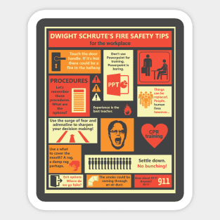 Dwight Schrute'S Fire Safety Tips Sticker Phone Decal Water Bottle ...