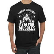 Dwight Schrute's Gym for Muscles Pop Culture Men's Graphic T-Shirt, Black, Small