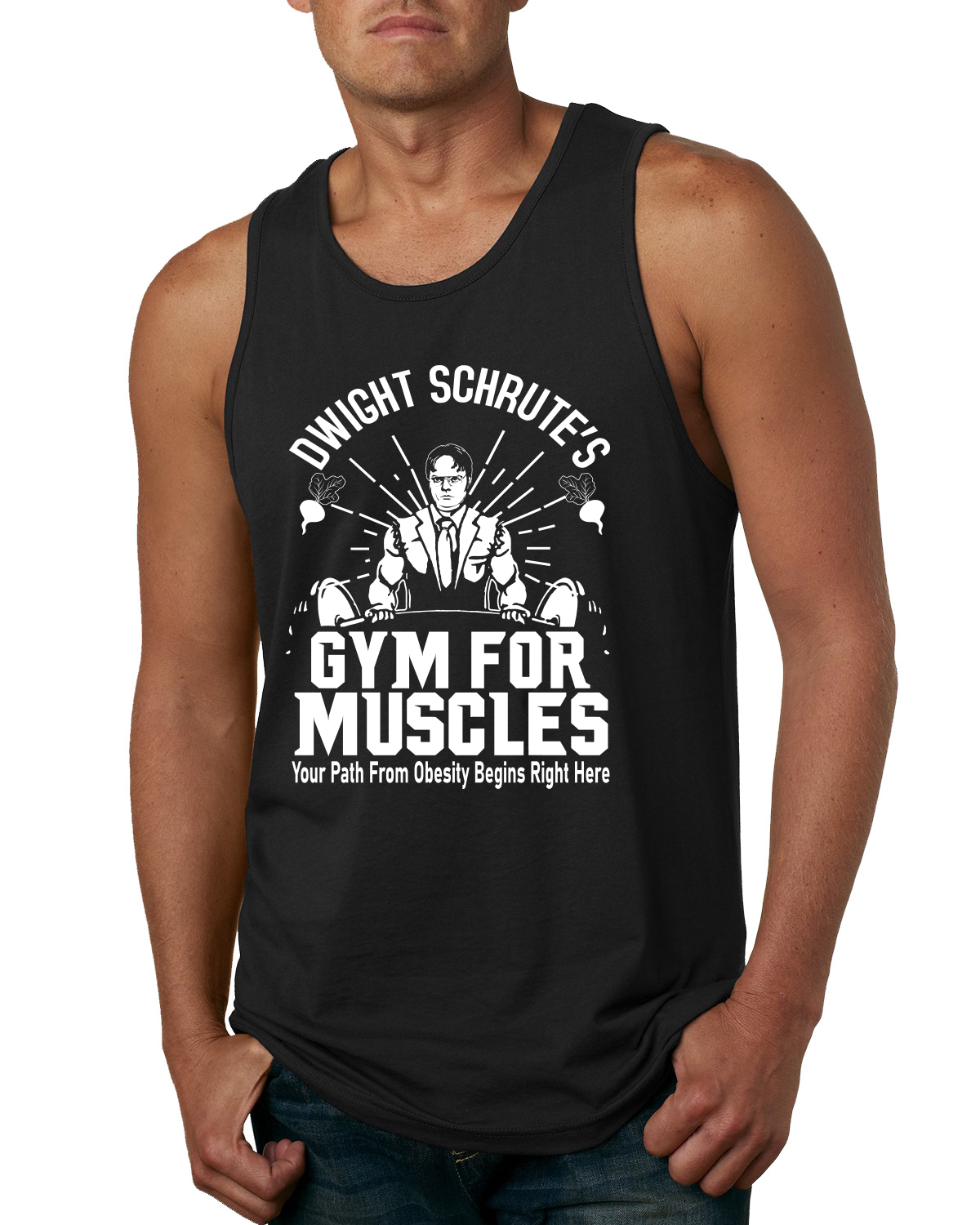 Dwight schrute gym store for muscles tank top