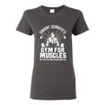 thumbnail image 1 of Dwight Schrute's Gym for Muscles Pop Culture Womens Graphic T-Shirt, Charcoal, X-Large, 1 of 3