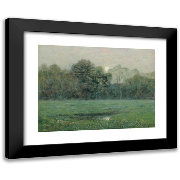Dwight W. Tryon 14x11 Black Modern Framed Museum Art Print Titled - Midsummer Moonrise (1892)