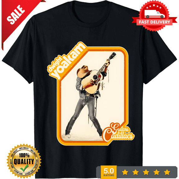 Dwight Yoakam Guitars Retro T-Shirt Unisex Short Sleeve T-Shirt Full Sizes S To, LIMITED EDITION-TH65661