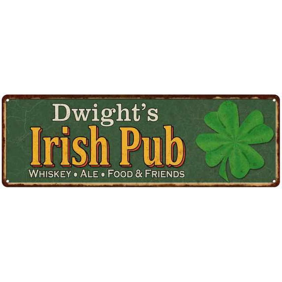 Dwight's Irish Pub Metal Sign Bar Man Cave 8x24 108240010272