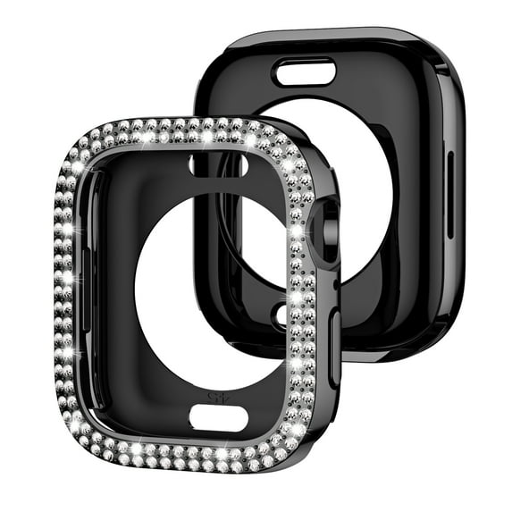 Dwitch 1-Pack Bling Watch Case Compatible with Apple iWatch Series 10 42mm Bumper Case, Diamond Rhinestone Protective Face Cover,Shockproof Dressy Crystal Watch Bumper for Women Girl,Black