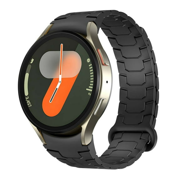 Dwitch 1 Pack Fashion Business Slim Magnetic Band Compatible with Samsung Galaxy Watch 5 pro 45mm, 20mm Soft TPU Watch Band,Rugged Magnetic Waterproof Silicone Replacement Sport Strap for Women Men,A