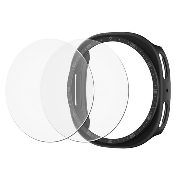 Dwitch 1-Pack Hard PC Watch Case+2-Packs Screen Protector Compatible for Samsung Galaxy watch 8 40mm,Shockproof All-Around Edge Protective Bumper Cover Face for Galaxy watch 8 40mm,Black