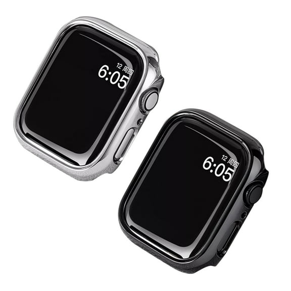 Dwitch 2-Pack Bumper Watch Case Compatible for Apple iWatch Series 10 46mm, Shockproof Ultra-Thin Hard PC Bumper Case All-Around Edge Protective Cover Frame,NO Screen Protector,Silver+Black