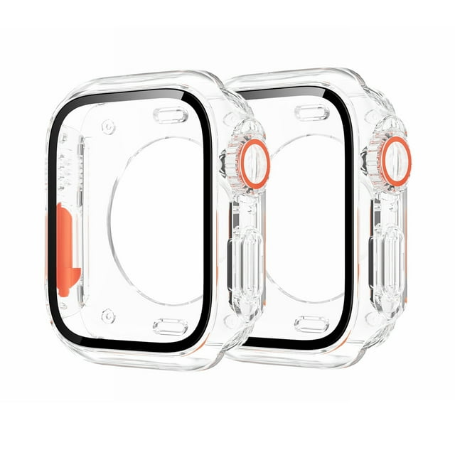 Dwitch 2 Pack Case with 41mm Screen Protector for Apple Watch Series 9/8/7 41mm,360 Scratch
