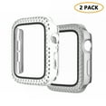 thumbnail image 1 of Dwitch 2 Pack Case Comepatible with Apple Watch Series 6/5/4/SE 40mm for Women Girls,Bling Rhinestone Diamond Case with Screen Protector Cover for iWatch Series SE 6 5 4 (40mm,Clear+Silver), 1 of 7