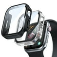 thumbnail image 1 of Dwitch 2 Pack Compatible with Apple Watch Case 41mm ,Full Waterproof Screen Protector PC Bumper Cover Fits for iWatch Series 9 8 7 (41mm),1 Black + 1 Clear, 1 of 7