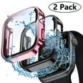 thumbnail image 1 of Dwitch 2 Pack Hard Case Compatible with Apple Watch Case 45mm Series 9 8 7,Tempered Glass Screen Protector Waterproof [360° Full Protection] Cover for iWatch 45mm,1 Pink + 1 Black, 1 of 8