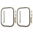 thumbnail image 1 of Dwitch 2-Pack Plated Hard Bumper Case Compatible with Apple Watch Series 10 42mm,Waterproof PC Case with Glass Screen Protector Face Cover Fits for iWatch Series 10 42mm Sport Cover,White+Rosegold, 1 of 6