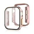 thumbnail image 1 of Dwitch 2-Pack Plated Hard Bumper Case Compatible with Apple Watch Series 9/8/7 41mm,Waterproof PC Case with Glass Screen Protector Face Cover Fits for iWatch Series 9/8/7 41mm,Pink+Rosegold, 1 of 5