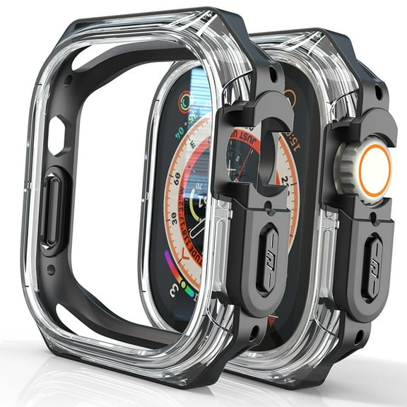 Dwitch 2-Pack Soft TPU Frame Bumper Watch Cover Compatible with Apple iWatch Series 10 46mm,Heavy Duty TPU & Hard PC Protective Bumper for iWatch Series 10 46mm,NO Screen Protector,Black