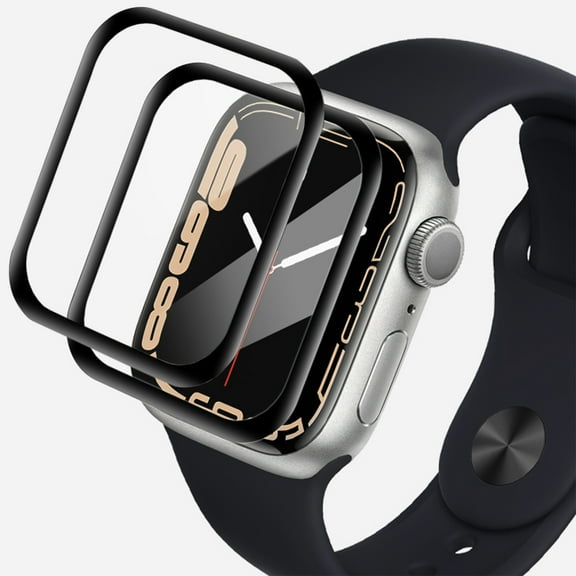Dwitch 2-Packs PET Screen Protector Compatible with Apple Watch Series 9/8/7 41mm,Clear Cover Black Edge 3D Screen Film Soft Screen Protector Compatible with iWatch Series 9/8/7 Screen Protector 41mm