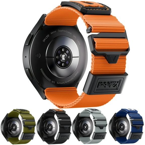 Dwitch 20mm Nylon Band Compatible with Samsung Galaxy watch 7 44mm for Men & Women,20mm Breathable Soft Sport Adjustable Wristbands Strap Fits for Samsung Galaxy watch 7 44mm,Orange