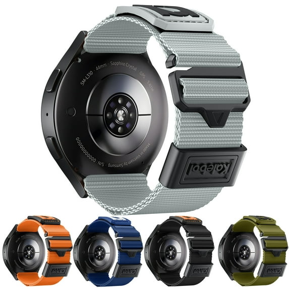 Dwitch 20mm Nylon Band Compatible with Samsung Galaxy watch 7 44mm for Men & Women,20mm Breathable Soft Sport Adjustable Wristbands Strap Fits for Samsung Galaxy watch 7 44mm,Gray