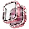 thumbnail image 1 of Dwitch 41mm Case Compatible with Apple Watch 41mm Series 9/8/7 Case with Screen Protector, Shockproof Bling Diamond Overall Hard Rugged Protective Case,Pink, 1 of 5