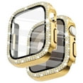 thumbnail image 1 of Dwitch 44mm Case Compatible with Apple Watch 44mm Series 6/5/4 SE Case with Screen Protector, Shockproof Bling Diamond Overall Hard Rugged Protective Case,Gold, 1 of 5