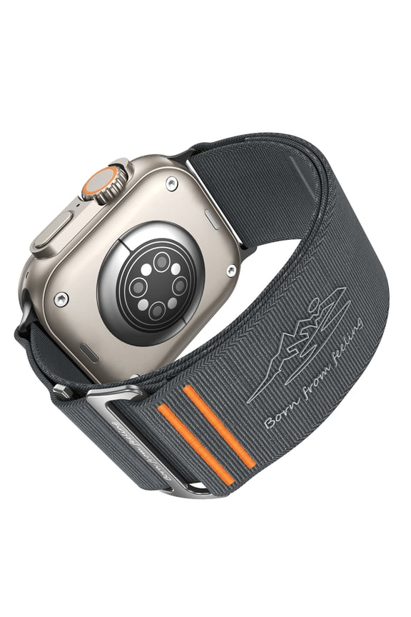 Adjustable Nylon Sport Band Compatible with Apple Watch Series 10/9/8/7/6/SE Ultra, Breathable Nylon Watch Strap for Men and Women, Soft Lightweight Outdoor Fitness Replacement Band,Gray