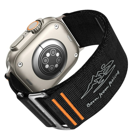 Dwitch Adjustable Nylon Sport Band Compatible with Apple Watch Series 10/9/8/7/6/SE Ultra, Breathable Nylon Watch Strap for Men and Women, Soft Lightweight Outdoor Fitness Replacement Band,Black