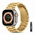 thumbnail image 1 of Dwitch for Apple Watch Band 49mm 45mm 44mm 42mm,Stainless Steel Metal iWatch Band Case for Apple iWatch Ultra 2/1 Series 9 8 7 SE/6 5 4 3 2 1 Men and Women,Gold, 1 of 7