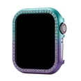 thumbnail image 1 of Dwitch for Apple Watch Series 9/8/7 45mm Bumper Bling Case, Women Glitter Diamond Rhinestone Metal Protective Cover for iWatch Accessories 45mm,Green Purple, 1 of 3