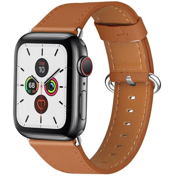 Dwitch for Apple Watch Series 9/8/7/6/5/4/SE 38/40/41mm Genuine Leather Watch Band Strap Premium Leather Luxury Replacement Band for Men Women Compatible with 38/40/41mm,Brown