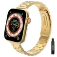 thumbnail image 1 of Dwitch Band Compatible with Apple Watch Bands 38mm 40mm 41mm for Women Men,Stainless Steel iWatch Band Strap for Apple Watch Band Series 9 8 7 6 5 4 3 2 1 SE,(Gold,38/40/41mm), 1 of 5