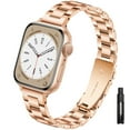 thumbnail image 1 of Dwitch Band Compatible with Apple Watch Bands 38mm 40mm 41mm for Women Men,Stainless Steel iWatch Band Strap for Apple Watch Band Series 9 8 7 6 5 4 3 2 1 SE,(Rosegold,38/40/41mm), 1 of 5