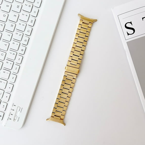 Dwitch Band Compatible with Samsung Galaxy Watch Ultra 47mm(2024),Metal Stainless Steel Bands Strap Men Women, with link remove tool, Gold