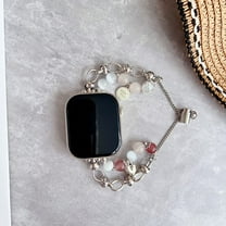 Dwitch Band Replacement Compatible with Apple Watch 42mm 44mm 45mm 49mm for Women,Handmade Cat's Eye Stones Metal Bangle Bracelet Adjustable Wristband Strap for iWatch Series 9/7/5/3/2/1/SE/Ultra,Red