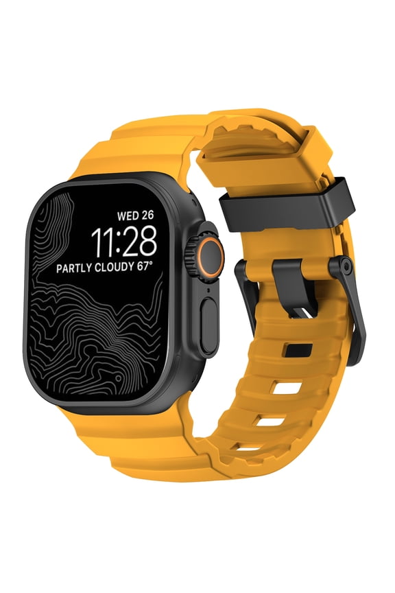 Band for Apple Watch Ultra Bands 42/44/45/49mm, Sport Band Soft Silicone Strap for iWatch Series 9 Ultra 2 SE 8 7 6 5 4 3 2 1,Yellow