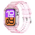 thumbnail image 1 of Dwitch Band for iWatch Series 10 42mm, Glitter TPU Transparent Sport Band with Case,Pink, 1 of 5