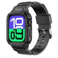thumbnail image 1 of Dwitch Band for iWatch Series 10 42mm, Rugged TPU Sport Band with Integrated Case,Protective Bumper for Outdoor & Fitness Use,Black, 1 of 5