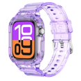 thumbnail image 1 of Dwitch Band for iWatch Series 10 46mm, Glitter TPU Transparent Sport Band with Case,Purple, 1 of 5