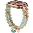 thumbnail image 1 of Dwitch Beaded Bracelet Strap Compatible with Apple Watch Band 42/44/45/46/49mm Series 10/9/ 8/7/SE/Ultra,Women Fashion Pearl Stretchy Jewelry Strap for iWatch Bands Series 10 9 8 7 6 5 4 3 2 1,D, 1 of 4